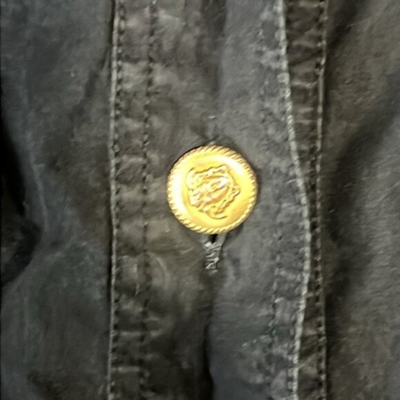 Versace Jeans Couture Top L Vintage Style Shirt Button Up Pockets Gold Medusa - Picture 9 of 9